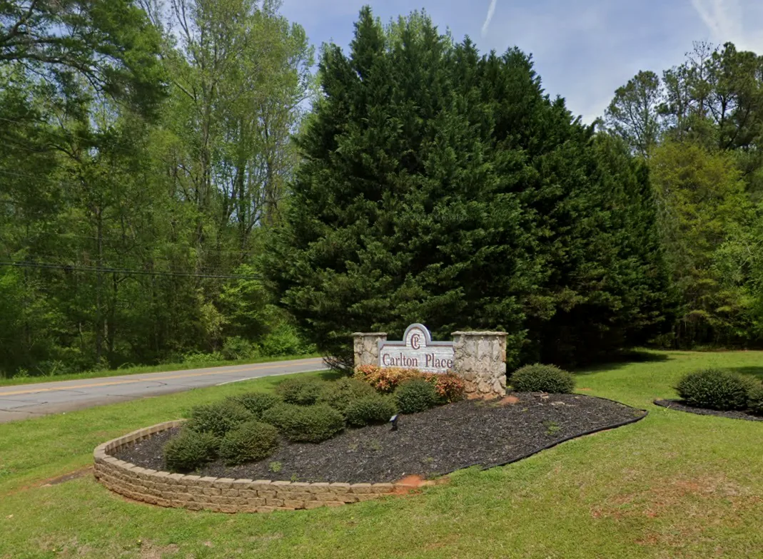 Carlton Place entrance and landscaped sign